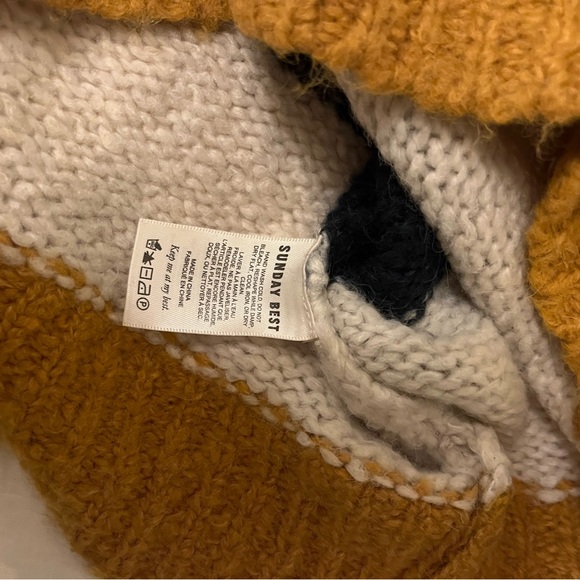 Sunday Best Colorblock Sweater in Mustard, Pink, Black, and Cream - Picture 4 of 4